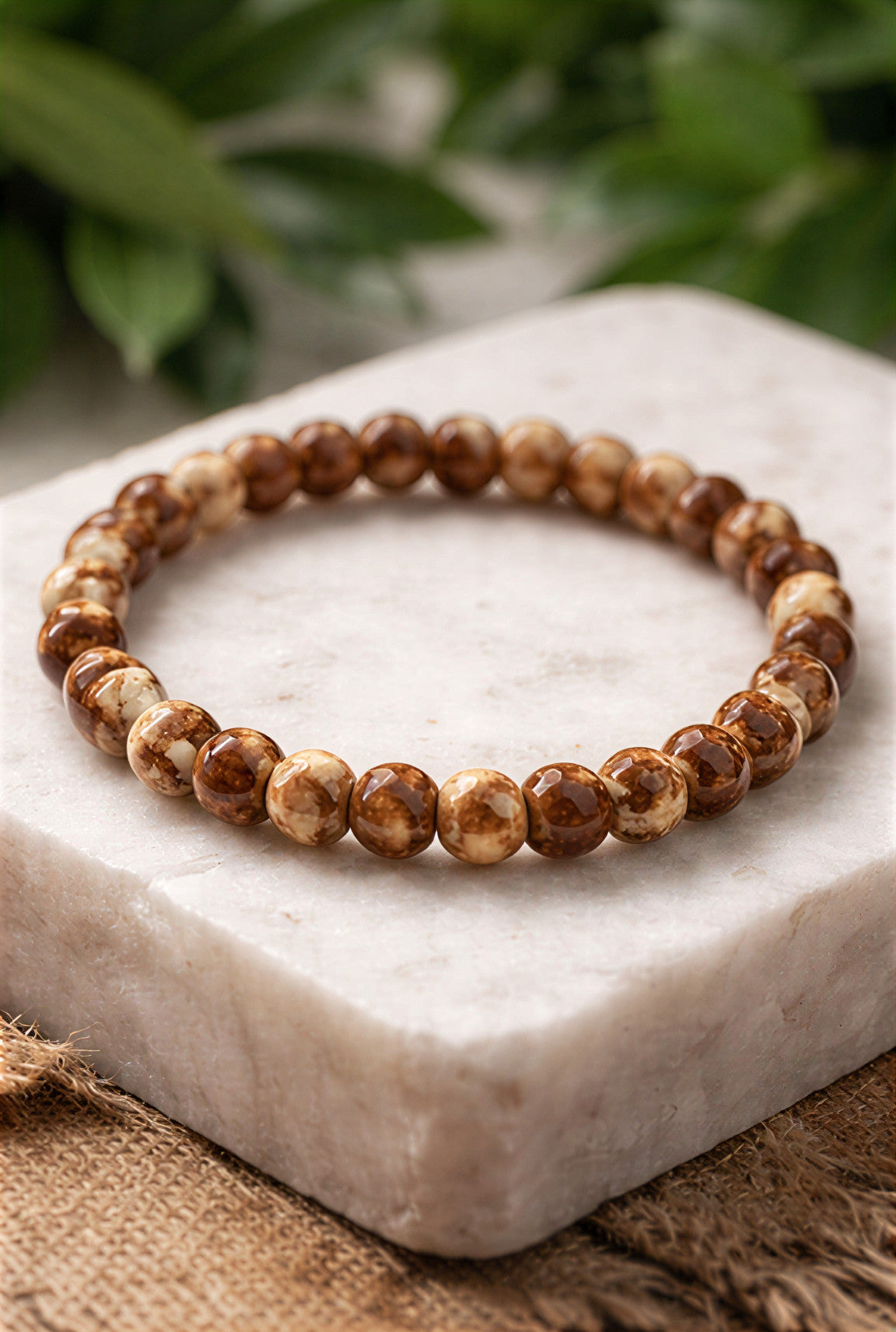 Earthstone Brown Jasper Beaded Bracelet