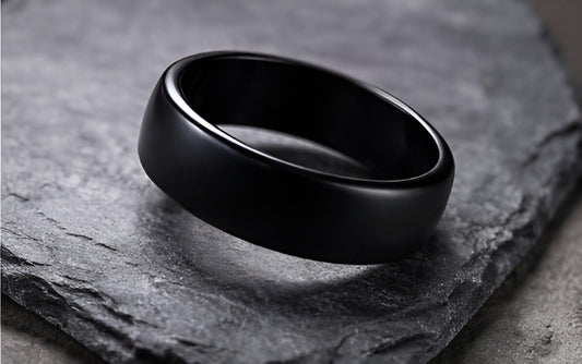 Minimalist Matte Black Ring