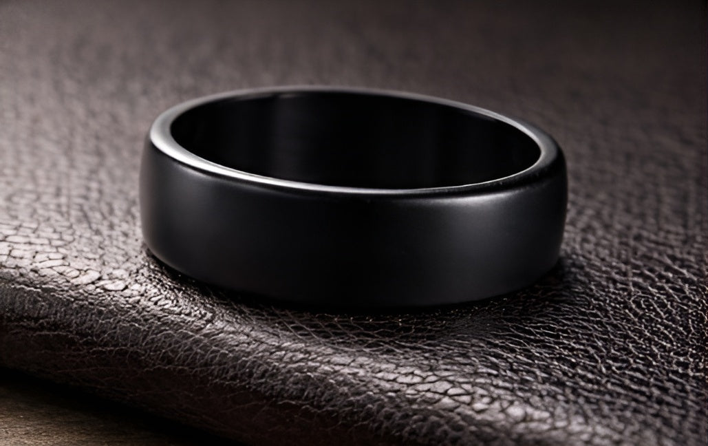 Minimalist Matte Black Ring
