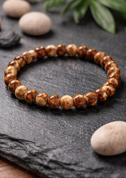 Earthstone Brown Jasper Beaded Bracelet