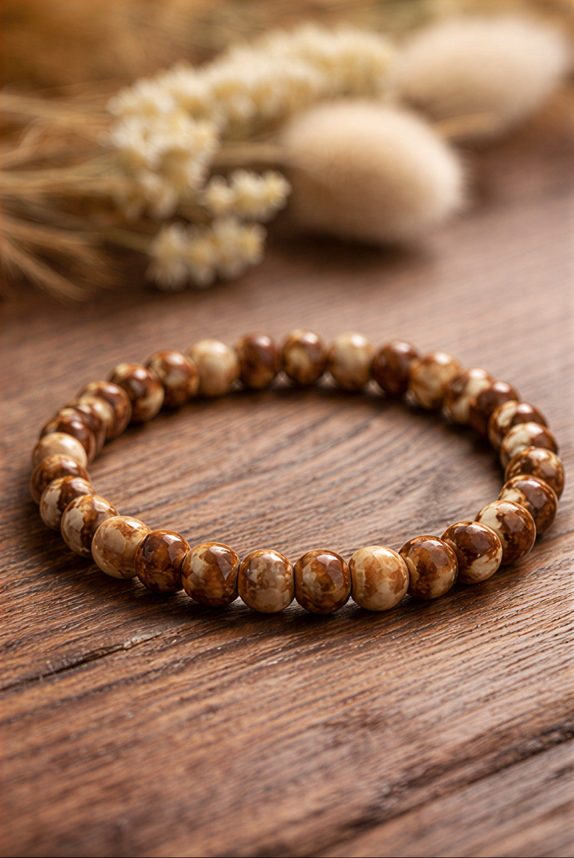 Earthstone Brown Jasper Beaded Bracelet